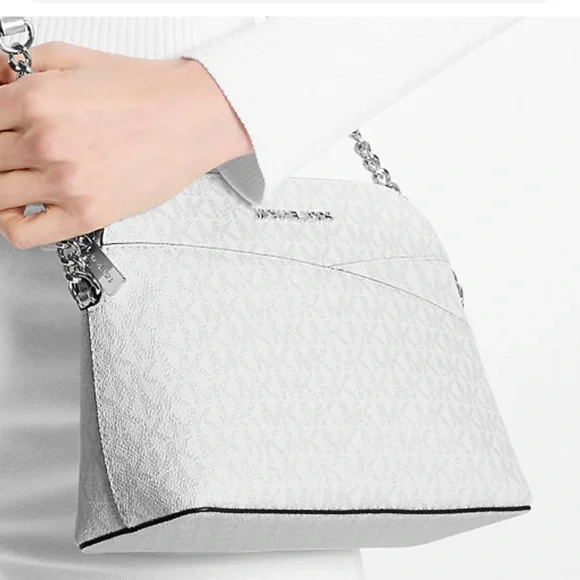 Michael Kors Jet Set Travel Medium Signature Logo Dome Crossbody Satchel NWT - Picture 4 of 16